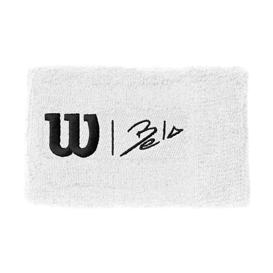 Muñequeras Wilson Bela Extra Wide II Blancas